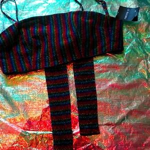 Forever 21 summer multi colored glitter top